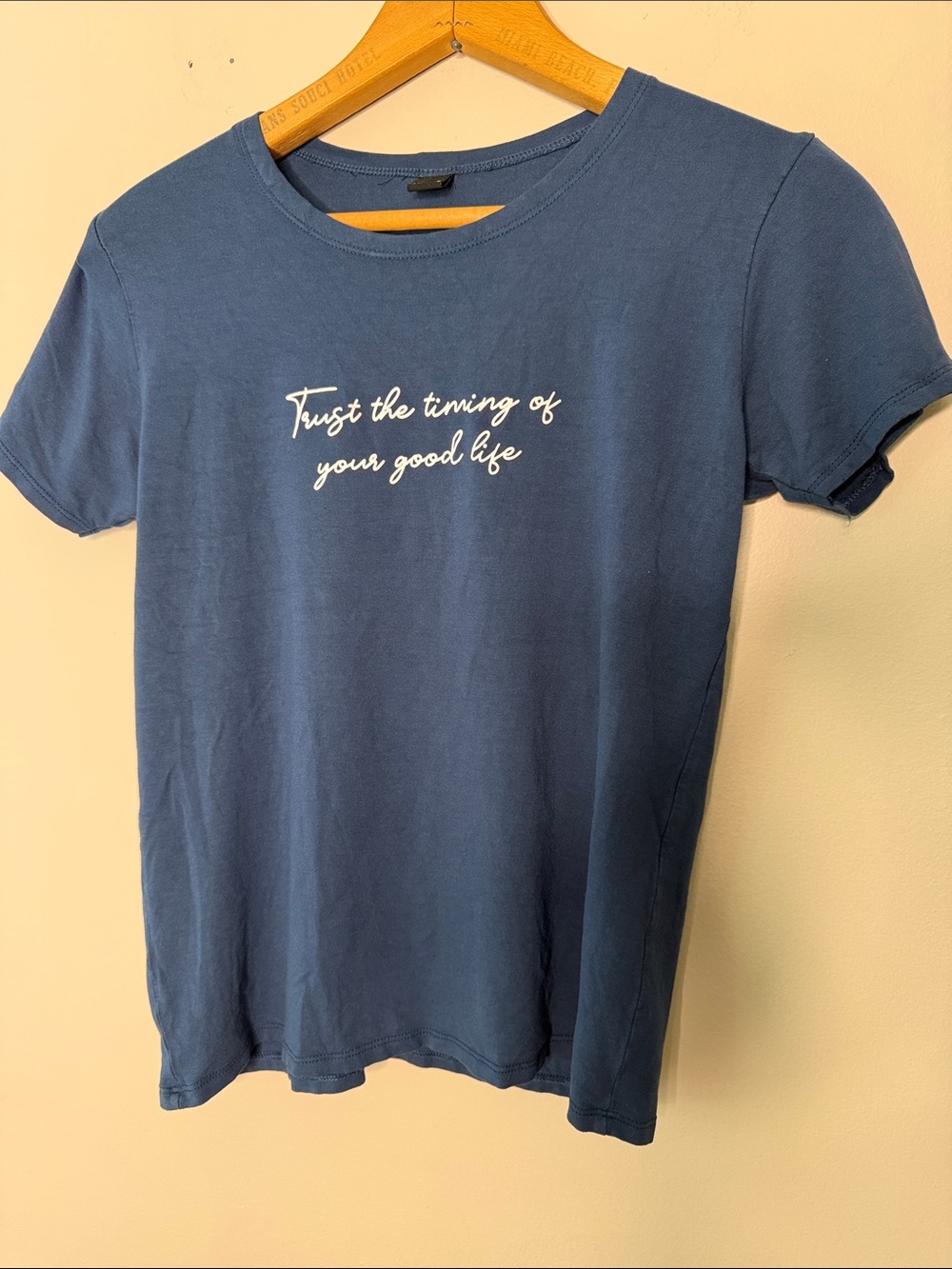 Lemon Blue Short Sleeve Tee with White Script